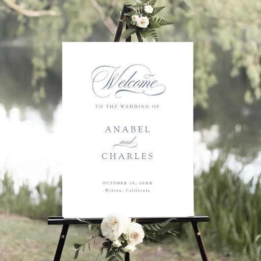 Élégante calligraphie de script Affiche de bienven