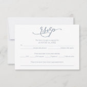 Élégante calligraphie Dusty Blue Wedding RSVP (Devant)