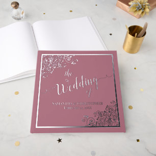 Élégante calligraphie Dusty Rose Mariage argent