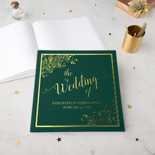 Élégante calligraphie Emerald & Gold Foil Mariage