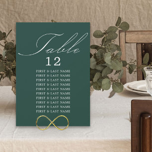 Élégante Calligraphie Emerald Table Carte de siège