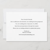 Élégante Calligraphie Enregistrer Le Nouveau Carte (Dos)