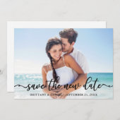 Élégante Calligraphie Enregistrer Le Nouveau Carte (Devant / Derrière)