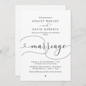 Élégante calligraphie, Faire-part de mariage moder (Devant / Derrière)