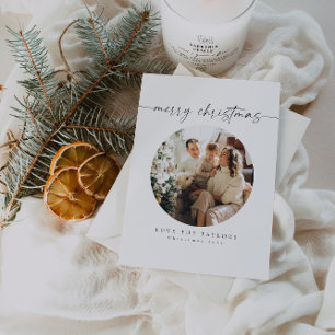 Élégante calligraphie Famille Photo Carte de Noël