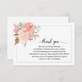 Élégante calligraphie Florale Merci funéraire (Devant / Derrière)