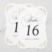 Élégante calligraphie florale numéro de table de m (Devant / Derrière)