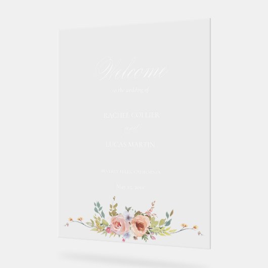 Élégante calligraphie florale Pastel Boho (Angle)