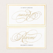 Elégante Calligraphie Gold Réservé carte Mariage (Outside Unfolded)