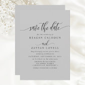 Élégante Calligraphie Gris Clair Save The Date