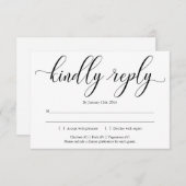 Élégante calligraphie Invitation Carte de réponse (Devant / Derrière)