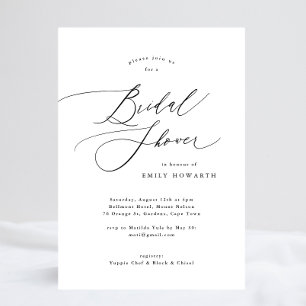 Élégante calligraphie Invitation de douche nuptial