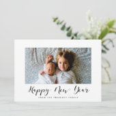 Élégante calligraphie Joyeux carte photo du Nouvel (Debout devant)