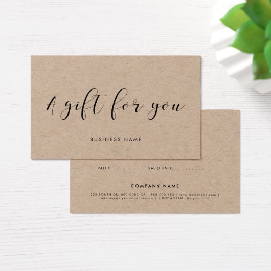 Élégante calligraphie kraft certificat cadeau papi (Bureau)