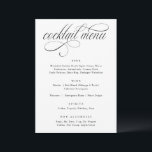 Élégante calligraphie Luxe Mariage Cocktail Menu<br><div class="desc">Luxe Cocktails Mariages Menu : Ajoutez une touche sophistiquée à votre configuration de bar avec ce menu de cocktails de luxe,  avec une calligraphie élégante et un agencement propre. Parfait pour les mariages,  les cravates noires ou les célébrations haut de gamme.</div>
