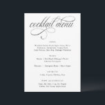 Élégante calligraphie Luxe Mariage Cocktail Menu<br><div class="desc">Luxe Cocktails Mariages Menu : Ajoutez une touche sophistiquée à votre configuration de bar avec ce menu de cocktails de luxe,  avec une calligraphie élégante et un agencement propre. Parfait pour les mariages,  les cravates noires ou les célébrations haut de gamme.</div>