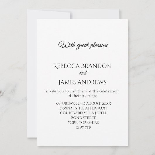 Élégante calligraphie M. et Mme Faire-part de mari (Dos)