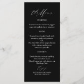 Elégante Calligraphie Mariage Cartes de menu (Devant)