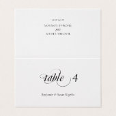 Elégante Calligraphie Mariage Cartes de Place (Outside Unfolded)