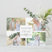 Élégante calligraphie Mariage Merci photo (Debout devant)