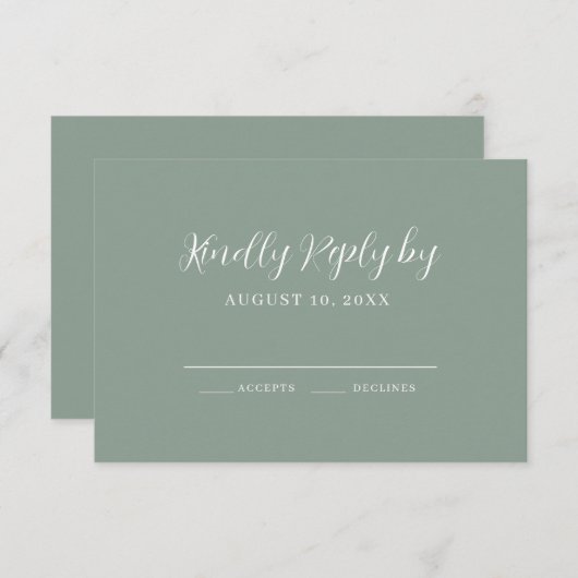 Élégante calligraphie Mariage moderne carte RSVP (Devant / Derrière)