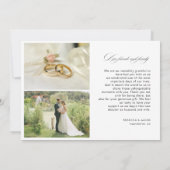 Élégante calligraphie Mariage Photos Carte de reme (Dos)