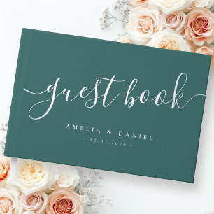 Elégante calligraphie mariage pin vert