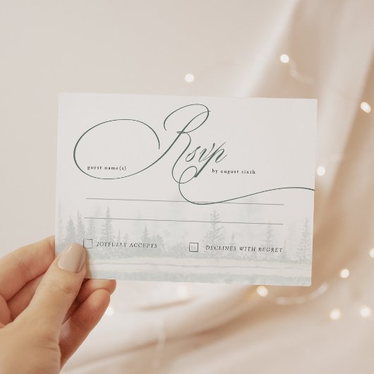 Élégante calligraphie Mariage rustique Carte RSVP