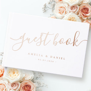 Élégante calligraphie mariage vrai feuille blanc