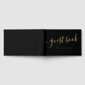 Élégante calligraphie mariage vrai feuille noir (Complet)