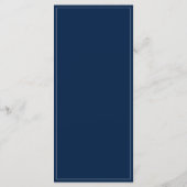 Élégante calligraphie Marine Bleu Classic Menu Mar (Dos)