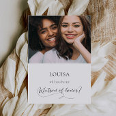 Elégante calligraphie Matron d'honneur carte de pr