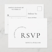 Élégante calligraphie Menu Choix Mariage RSVP (Devant / Derrière)