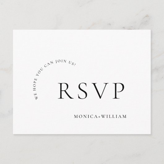 Élégante calligraphie Menu Choix Mariage RSVP (Devant)