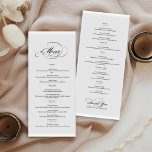 Elégante calligraphie menu mariage double face<br><div class="desc">Elégante calligraphie menu mariage recto verso Elever votre expérience culinaire avec notre délicieux menu mariage recto verso, un chef-d'oeuvre de sophistication et de goût. Le front, orné de calligraphie enchanteresse, présente un voyage culinaire qui reflète l'élégance de la journée spéciale du couple. La typographie élégante, une danse d'encre sur papier,...</div>