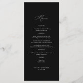 Élégante calligraphie Menu Mariage noir (Devant)