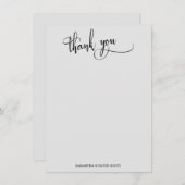 Élégante calligraphie Merci gris clair simple (Devant / Derrière)