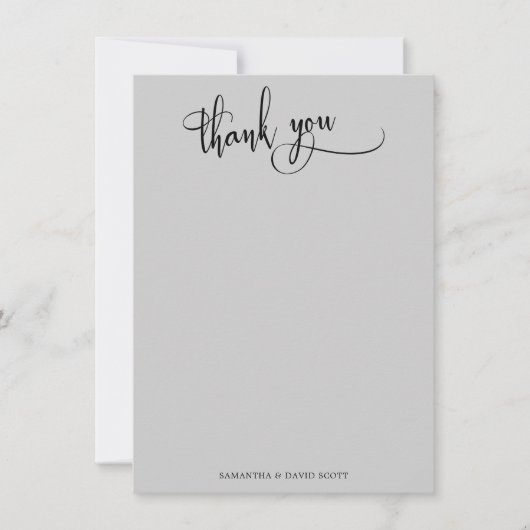 Élégante calligraphie Merci gris simple (Devant)