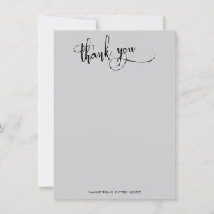 Élégante calligraphie Merci gris simple