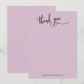 Élégante calligraphie Merci rose mauve simple (Devant / Derrière)