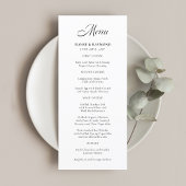 Élégante calligraphie minimaliste Menu Mariage bla
