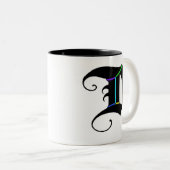 Élégante calligraphie Monogramme Lettre D Mug (Devant droit)