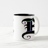 Élégante calligraphie Monogramme Lettre E Mug (Devant droit)