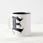 Élégante calligraphie Monogramme Lettre E Mug (Devant gauche)