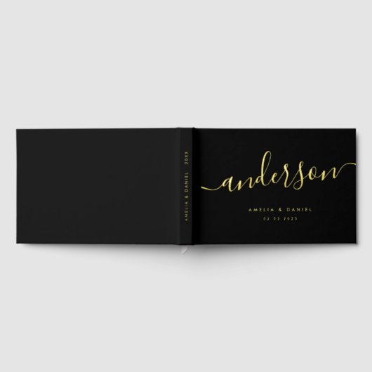 Élégante calligraphie noir mariage vrai feuille (Complet)