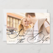 Élégante calligraphie noire Enregistrer le Magnet  (Recto)