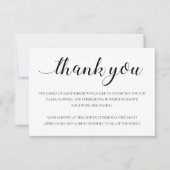 Élégante calligraphie noire Merci funéraire (Devant)