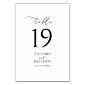 Élégante calligraphie noire Numéro de table (Dos)