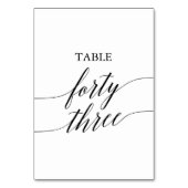 Élégante calligraphie noire Numéro de table Quaran (Dos)