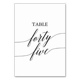 Élégante calligraphie noire Numéro de table Quaran